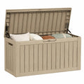 Cassapanca da Esterno in Resina Beige 120x45x58 cm