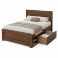 Letto in legno di noce con contenitori 200x160 cm