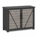Credenza a Doppia Porta in Legno e Metallo Grigio/Nero