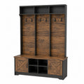 Appendiabiti ingresso legno metallo nero e marrone 185x120x40 cm