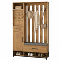 Appendiabiti ingresso in legno MDF marrone con scomparti