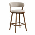 Sgabello da Bar in Legno e Tessuto Beige